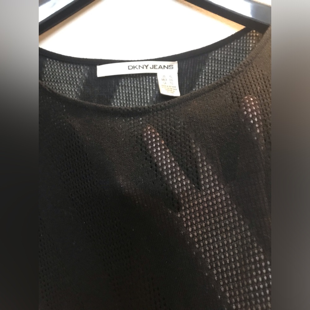DKNY Black Mesh Swim Coverup